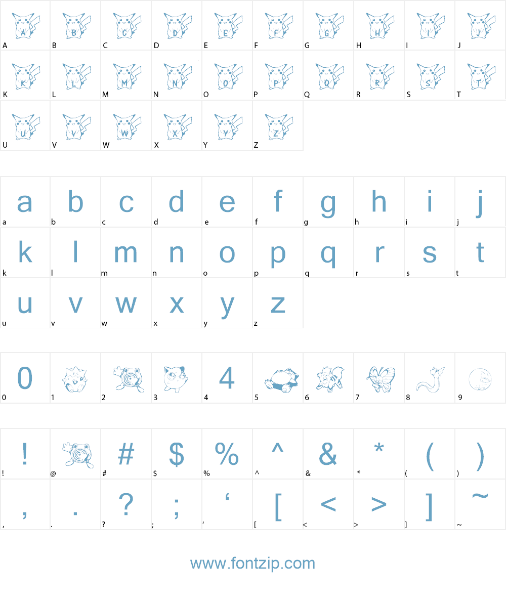 Dani's Pikachu Font Character